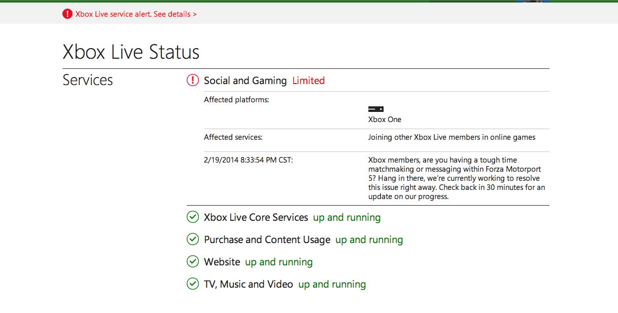 is xbox live down right now